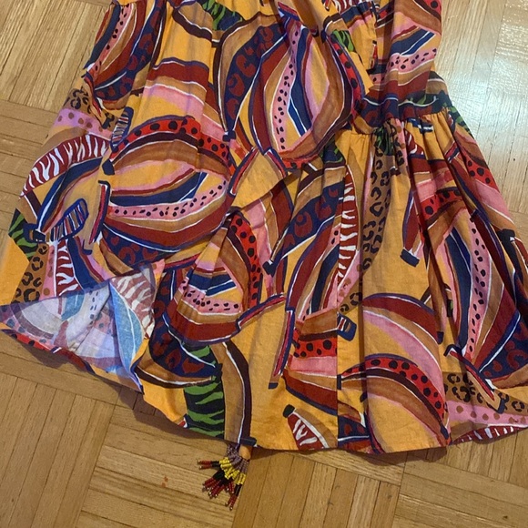 Farm Rio Colorful Banana Print Wrap Midi Skirt - Picture 4 of 11